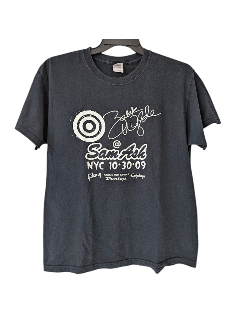 Vintage 2009 Zakk Wylde Shirt L Fruit of the Loom Gibson Sam Ash Faded Promo Tee